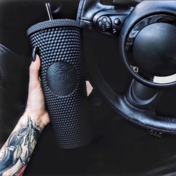 STARBUCKS LIMITED MATTE BLACK STUDDED TUMBLER - Picture 1 of 13